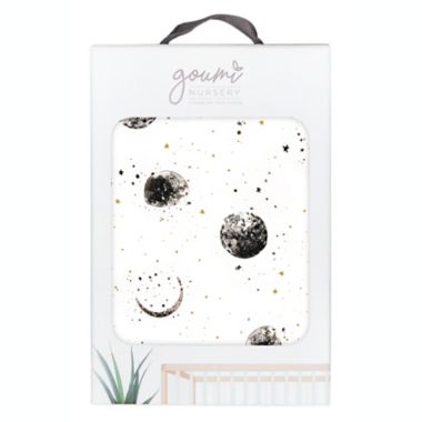 goumi Many Moons Changing Pad Cover in Black/Yellow. View a larger version of this product image.