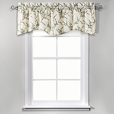 Allendale 17-Inch Lined Embroidered Valance in Ivory. View a larger version of this product image.