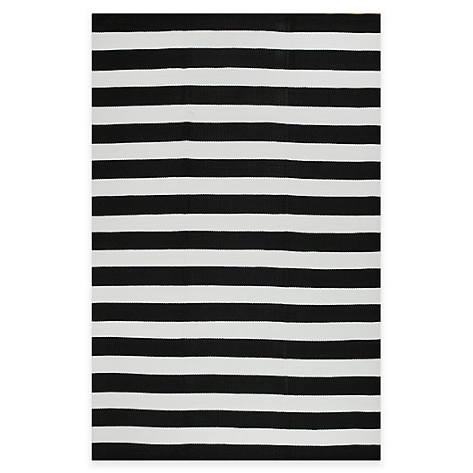 Alternate image 1 for Fab Habitat Nantucket Stripe 4' x 6' Indoor/Outdoor Area Rug in Black/White