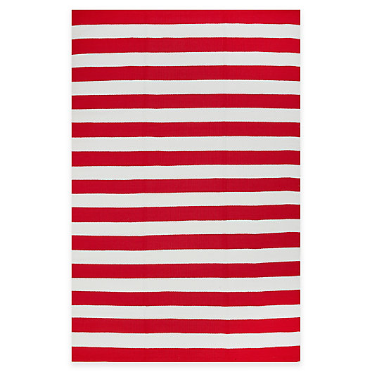 Alternate image 1 for Fab Habitat Nantucket Stripe 5' x 8' Indoor/Outdoor Area Rug in Red/White