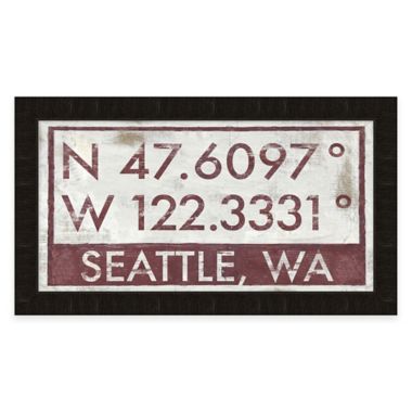 Seattle Coordinates 16-Inch x 28-Inch Framed Giclée Print. View a larger version of this product image.