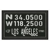 Los Angeles, California Coordinates 16-Inch x 28-Inch Framed Wall Art
