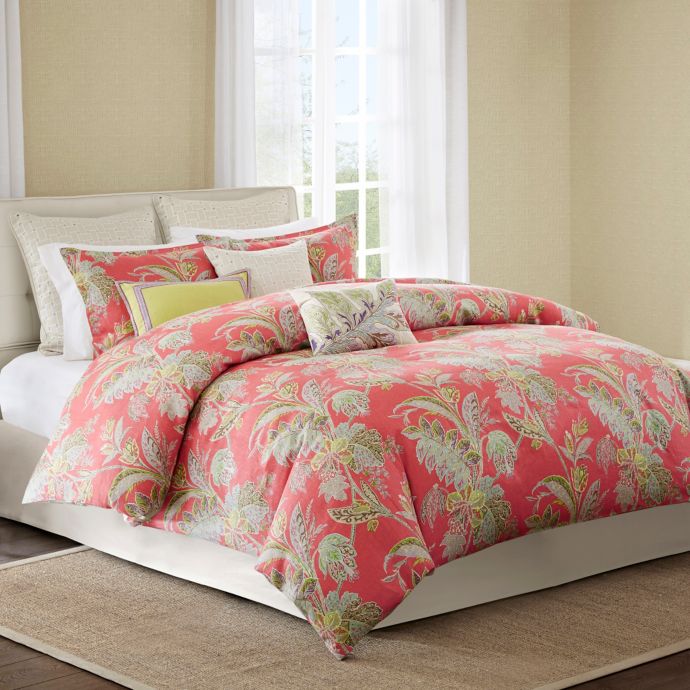 Echo Design Ishana Duvet Cover Set In Coral Bed Bath Beyond