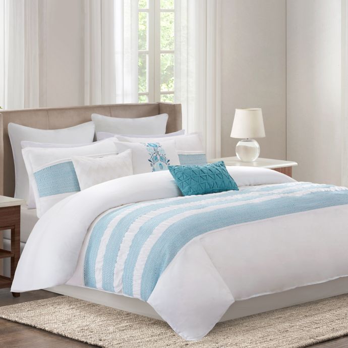 Echo Design Crete Duvet Cover Set In Teal Bed Bath And Beyond