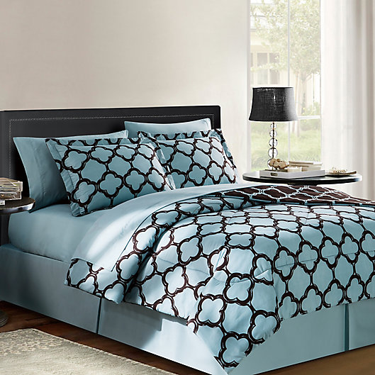 Alternate image 1 for VCNY Galaxy 6-Piece Reversible Queen Comforter Set in Blue/Chocolate