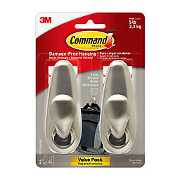 3M Command™ Large Metal Hooks in Brushed Nickel (Set of 2)