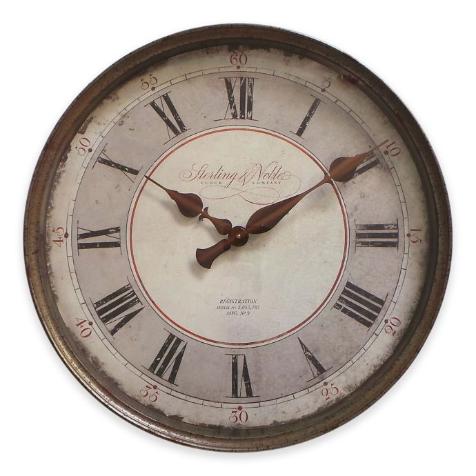 Sterling and Noble 24" Victoria Wall Clock in Pewter Bed Bath and