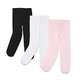 BabyVision® Luvable Friends® 3-Pack Tights in Black/White/Pink