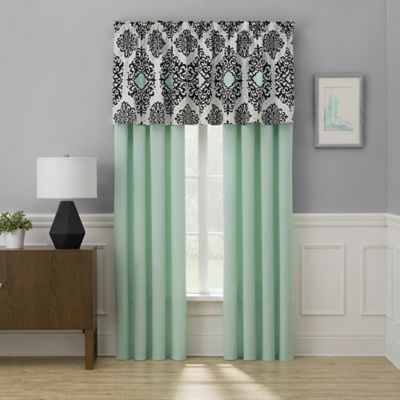 Cooper Window Curtain Panel Pair And Valance In Mint Bed Bath