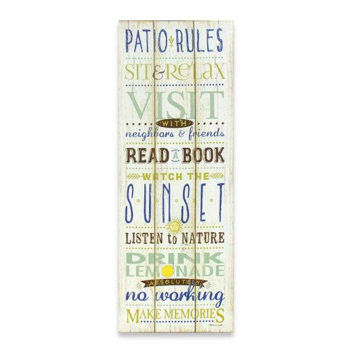 "Patio Rules" Canvas Wall Art Bed Bath & Beyond