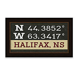 Halifax, Nova Scotia, Canada Coordinates 28-Inch x 16-Inch Framed Giclee Print