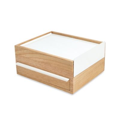 Kapel Over instelling Modieus Umbra® Stowit Jewelry Box in White/Natural | Bed Bath & Beyond