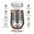 Alternate image 1 for Oggi&trade; Cheers&trade; Stainless Steel Wine Tumbler with Clear Lid in Blue