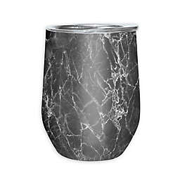 Oggi™ Cheers™ Stainless Steel Wine Tumbler with Clear Lid in Grey Marble