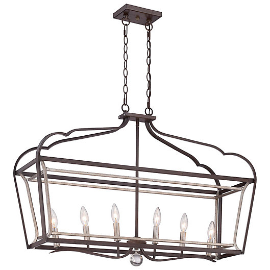 Alternate image 1 for Minka Lavery® Astrapia 6-Light Island Fixture in Dark-Rubbed Sienna/Aged Silver