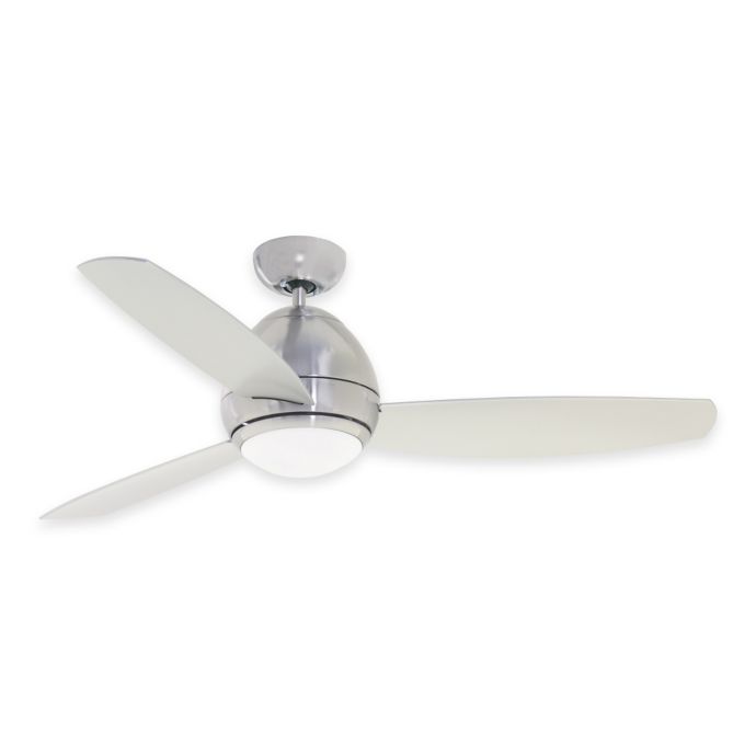 Emerson Curva 52 Inch 2 Light Indoor Outdoor Ceiling Fan In Brushed Steel With Remote Control