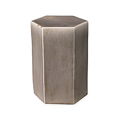 Small Ceramic Porto Drum Table in Grey. View a larger version of this product image.