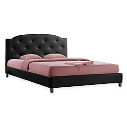 Baxton Studio Canterbury Faux Leather Upholstered Platform Bed