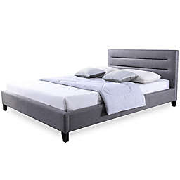 Baxton Studio Hillary Upholstered Platform Bed in Grey