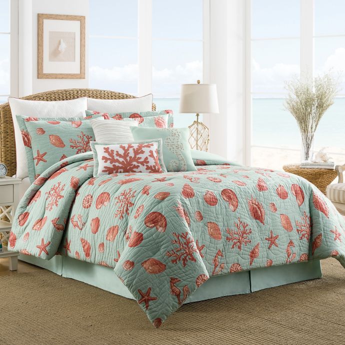 Coastal Life Luxe Coral Reversible Comforter Set | Bed ...