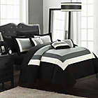 Alternate image 0 for Chic Home Dylan 10-Piece Queen Comforter Set in Black