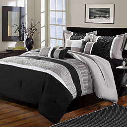 Chic Home Elijah 8-Piece King Comforter Set in Black
