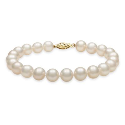 cultured pearl bracelet with gold clasp