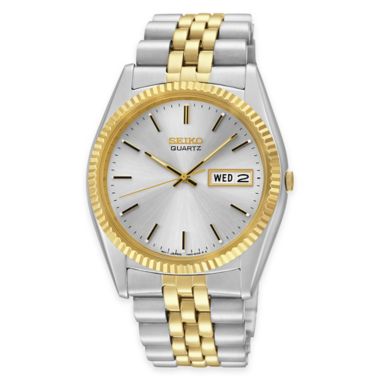 Seiko Men's 40mm Watch in Two-Tone Stainless Steel with Fluted Bezel | Bed  Bath & Beyond