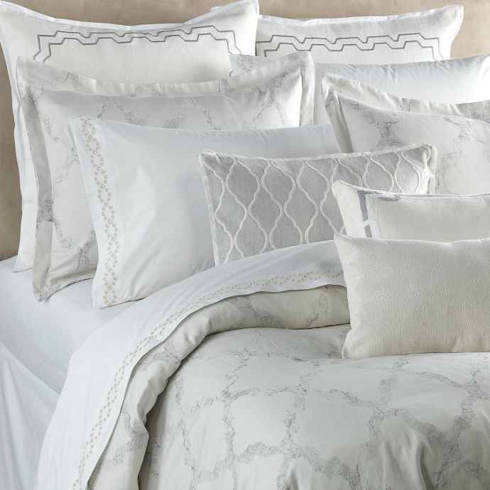 Vera Wang Fretwork Duvet Cover In Light Cream Bed Bath Beyond