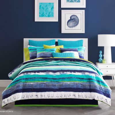 J By J Queen New York Cordoba Comforter Set In Teal Bed Bath