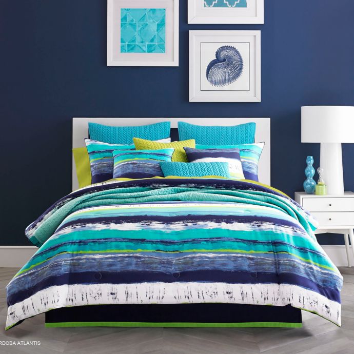 J By J Queen New York Cordoba Comforter Set In Teal Bed Bath Beyond