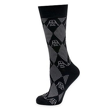 Star Wars&trade; Darth Vader Argyle Socks in White/Black. View a larger version of this product image.