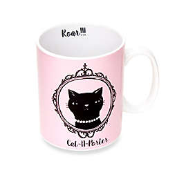 "Cat-A-Porter" Mug in Pink/Black