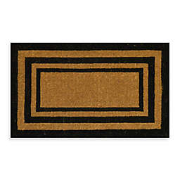 Nature by Geo Crafts Imperial Triple Border 30-Inch x 18-Inch Doormat in Natural/Black