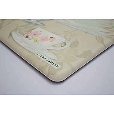 Laura Ashley&reg; Tea Party 32-Inch x 20-Inch Memory Foam Kitchen Mat in Taupe. View a larger version of this product image.