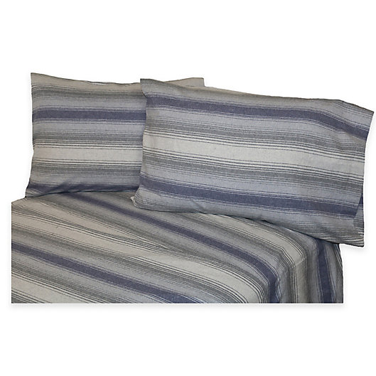 Alternate image 1 for Belle Epoque La Rochelle Collection Striped Heathered Flannel Sheet Set