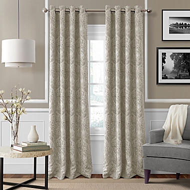 Julianne 84-Inch Blackout Grommet Top Window Curtain Panel in Natural (Single). View a larger version of this product image.