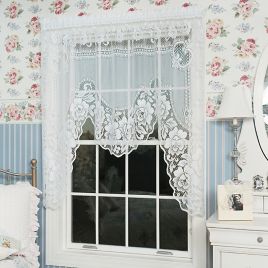 Heritage Lace Victorian Rose Window Curtain Panel And Valance