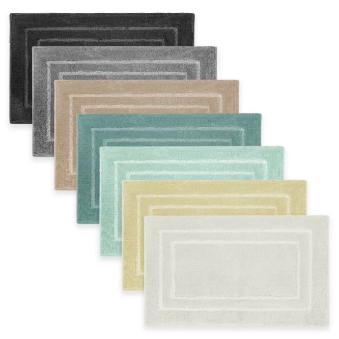 Laura Ashley® 17Inch x 24Inch Pearl Double Border Bath Rug Bed Bath