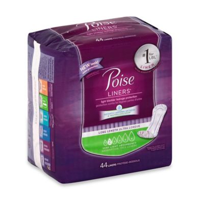 Poise 44-Count Incontinence Liners&reg; Long Length in Very Light Absorbency