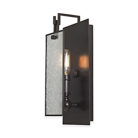 Alternate image 1 for ELK Lighting Lindhurst 1-Light Wall Sconce in Oil-Rubbed Bronze with Mercury Glass Shade