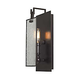 ELK Lighting Lindhurst 1-Light Wall Sconce in Oil-Rubbed Bronze with Mercury Glass Shade