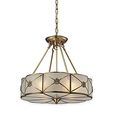 Elk Lighting Preston 4-Light Pendant in Brushed Brass. View a larger version of this product image.