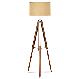 Details about   Best Nautical Designer Brown Wooden Tripod Floor Lamp Shade Stand Home Decor 