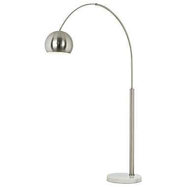 Pacific Coast&reg; Lighting Basque Floor Arc Lamp in Brushed Nickel With Metal Shade. View a larger version of this product image.