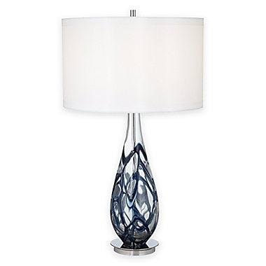 Pacific Coast&reg; Lighting Swirl Art Glass Table Lamp in Indigo. View a larger version of this product image.