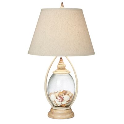 Pacific Coast&reg; Lighting Seascape Reflections Table Lamp in Coraline Ivory with Linen Shade