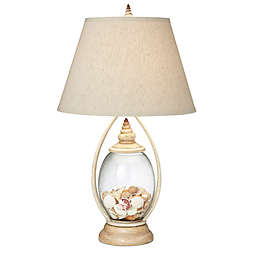 Pacific Coast® Lighting Seascape Reflections Table Lamp in Coraline Ivory with Linen Shade