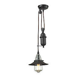 ELK Lighting Insulator Pendant in Oil Rubbed Bronze with Glass Shade