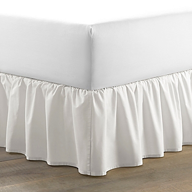 Laura Ashley&reg; Ruffle Queen Bed Skirt in White. View a larger version of this product image.